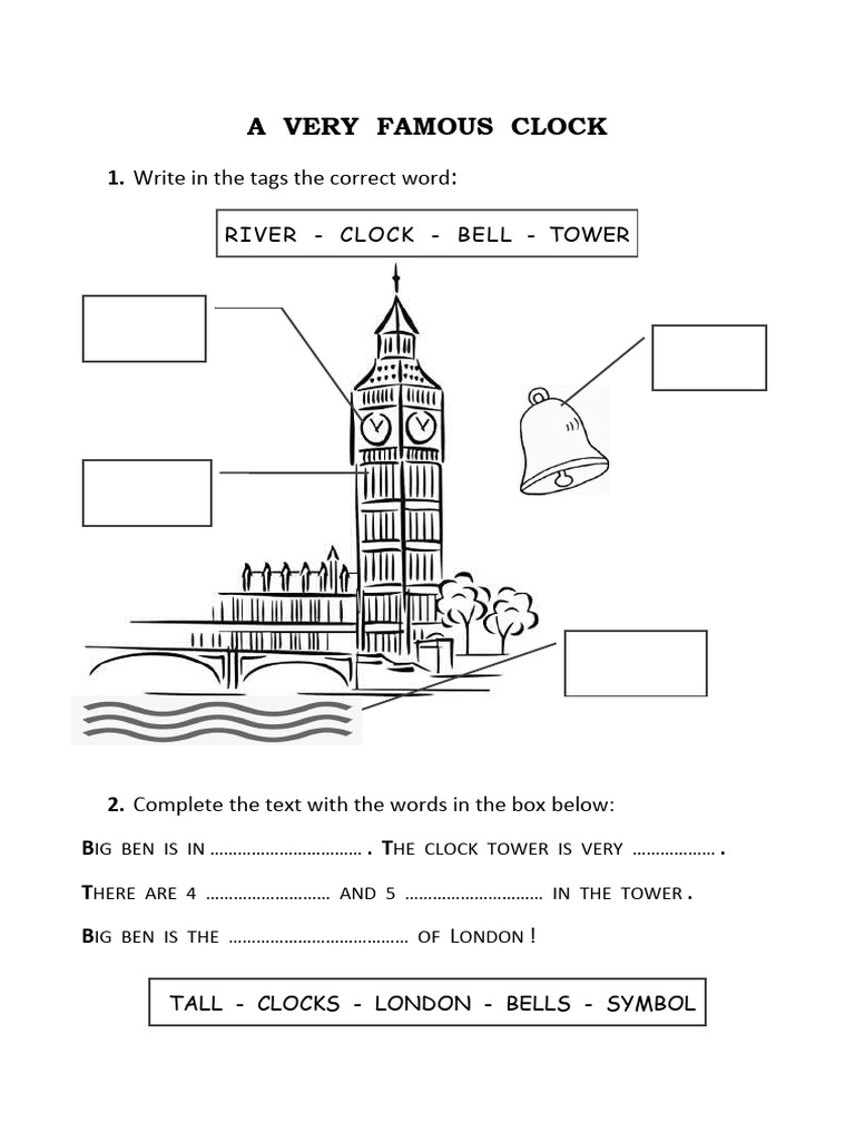 A Very Famous Clock Picture Description Exercises 125251 | PDF