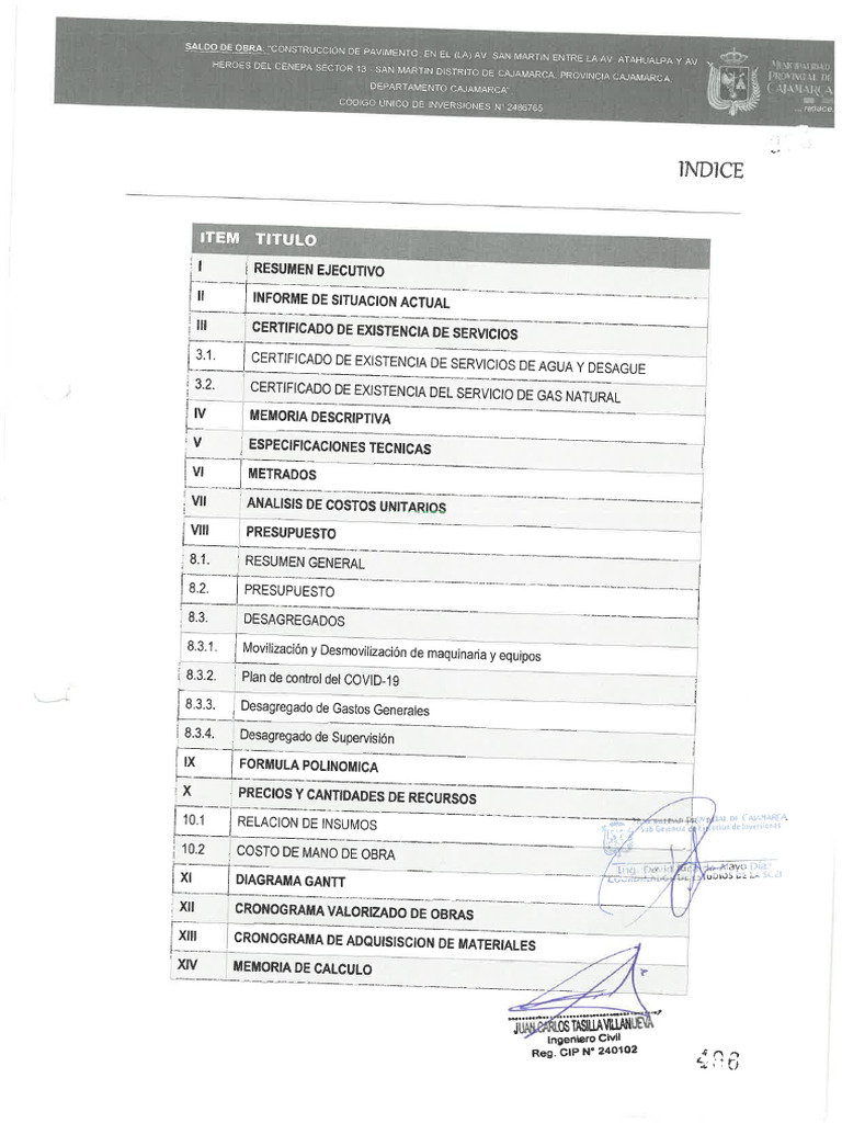 2.1.+Indice+del+Expediente+Tecnico 20240315 170403 862 | PDF