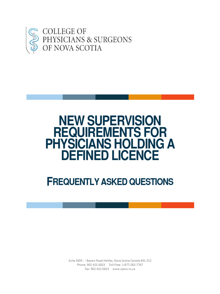 New Supervision Requirements For Defined Licences in Nova Scotia FAQs