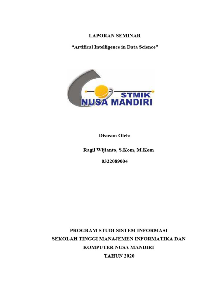 Laporan Webinar - Artifical Intelligence in Data Science | PDF | Seni
