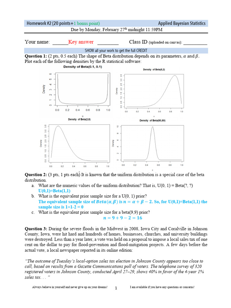Applied Bayesian Statistics Homework 2 | PDF | P Value | Statistical ...