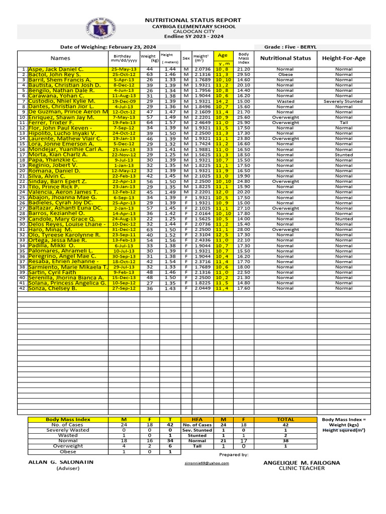 Bmi endline 5 beryl pdf body mass index human appearance