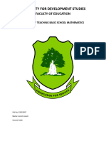 Faculty of Education - Method of Teaching Basic School Mathematics - Uds