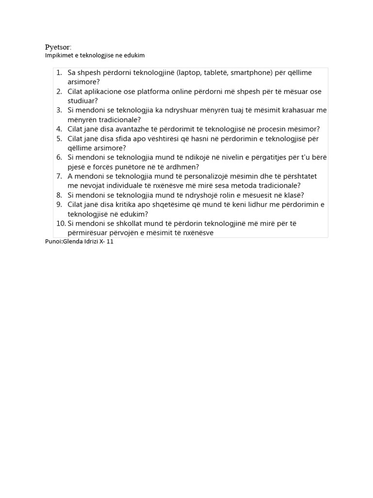 Projekt Gjuhe | PDF