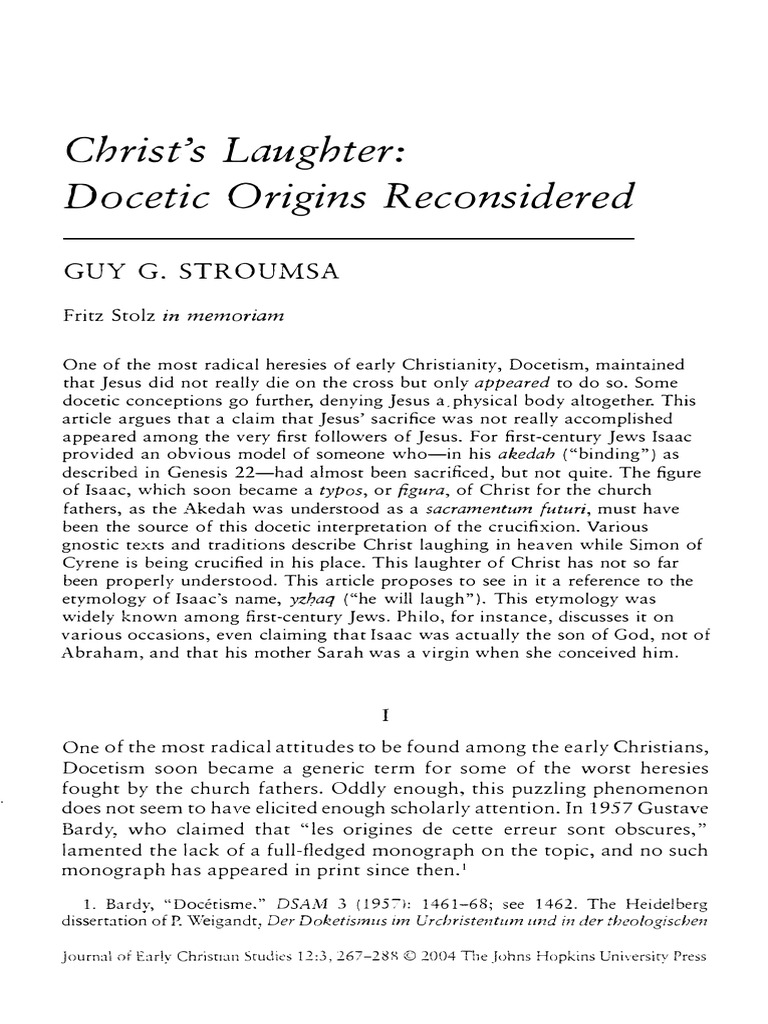 Christ's Laughter and Docetism Reexamined | PDF