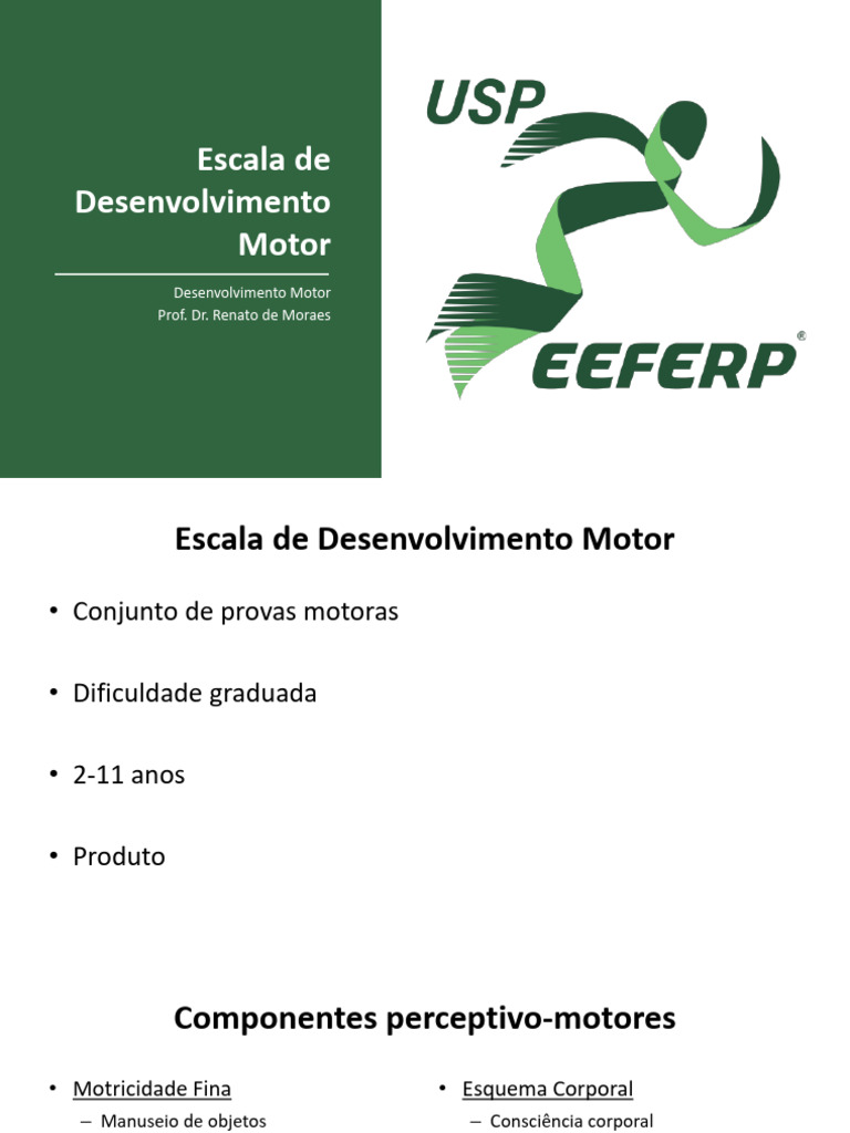 Escala de Desenvolvimento Motor Infantil | PDF | Pé