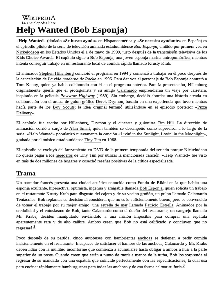 Help Wanted (Bob Esponja) PDF