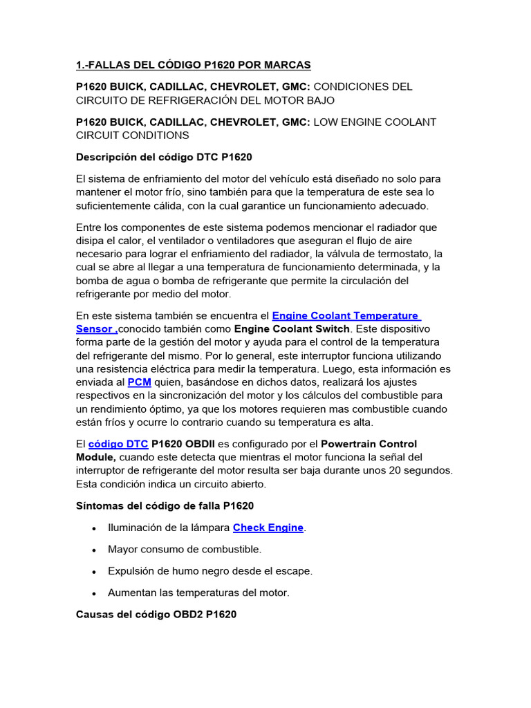 Códigos DTC P1620, P1474 y P0615 | PDF | Relé | Ingenieria Eléctrica