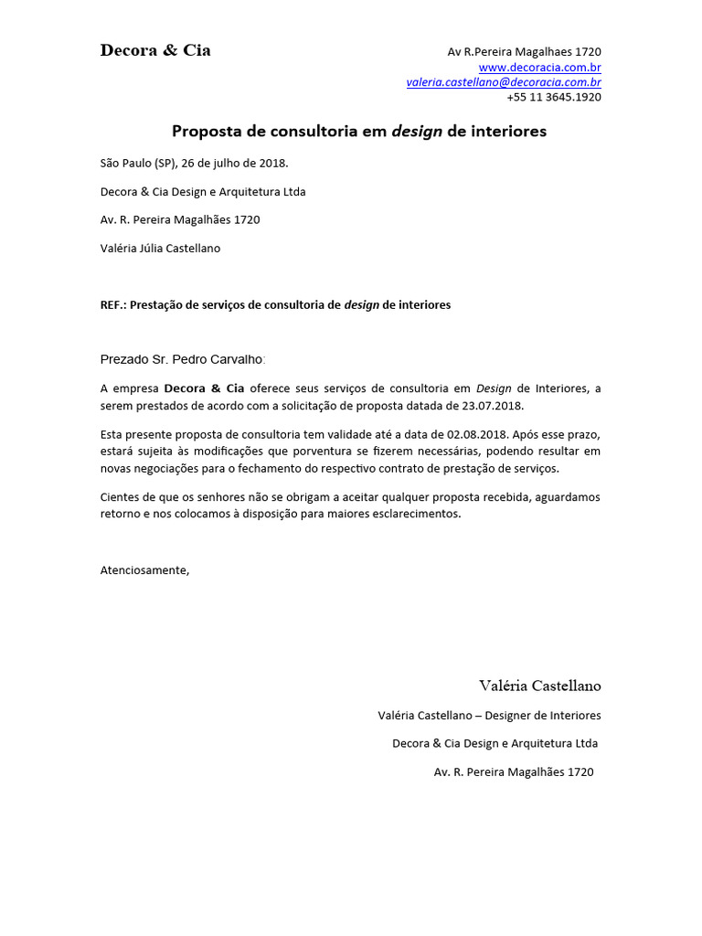 Proposta de Consultoria em Design de Interiores | PDF | Design de ...
