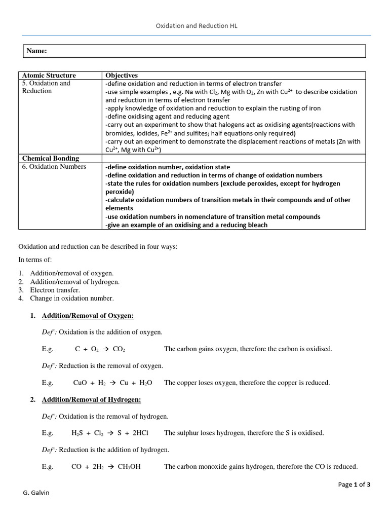 Understanding Oxidation and Reduction | PDF | Redox | Chemical Compounds