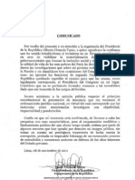 Comunicado de Omar Chehade 08 de Noviembre