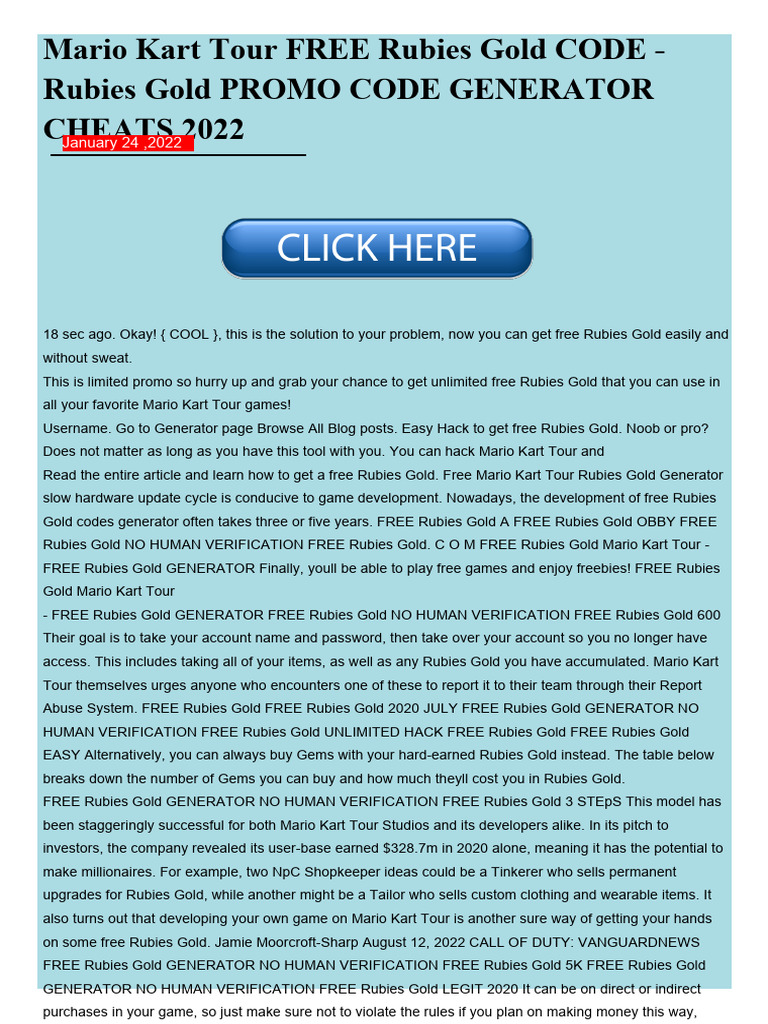 Mod Mario Kart Tour Hack Unlimited Rubies Gold Cheats Codes Ios Android
