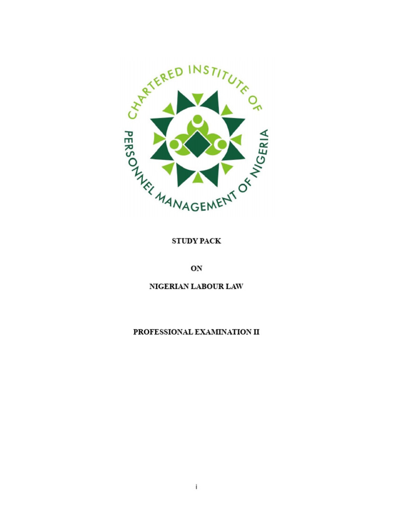 Nigerian Labour Law Study Pack 2023 | PDF | International Law | Labour Law