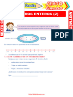 Los Números Enteros para Sexto Grado de Primaria