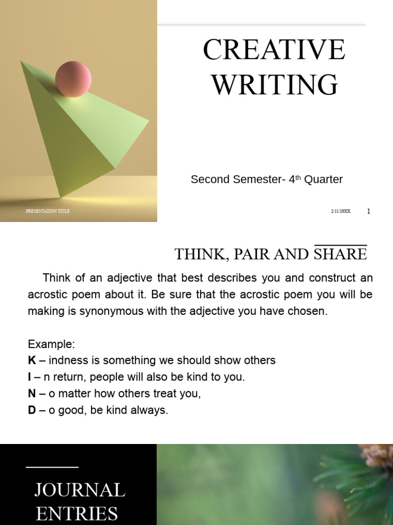 Creative Writing Journal and Composition Guide | PDF | Psychology
