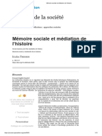 Mémoire Sociale Et Médiation de L'histoire Iclea Thielsen