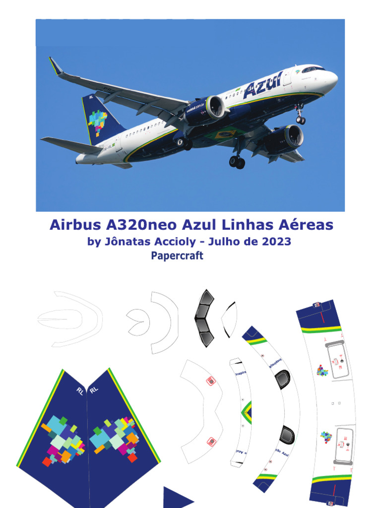 Papercraft de Aviões Azul e A320 | PDF