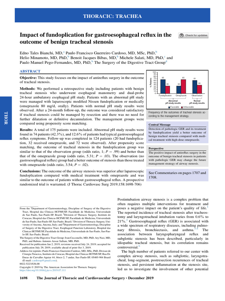 PAPER - Impact of Fundoplication For Gastroesophageal Reflux in The ...