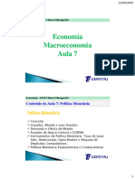 7ª Aula - MACROECONOMIA -  Economia 2019-I - 2p