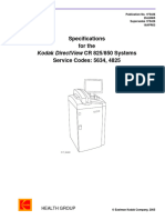 Specifications Kodak DirectView CR 825]850 System 20JUN05