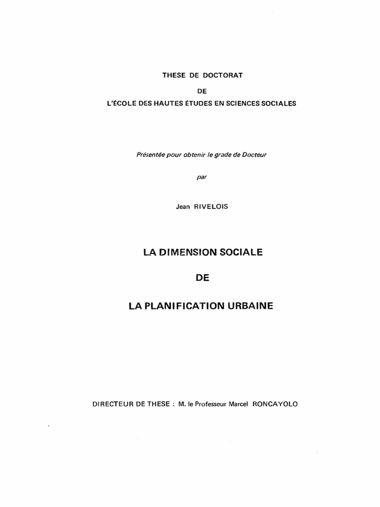 Dimension sociale de la planification urbaine | PDF | Urbanisme ...