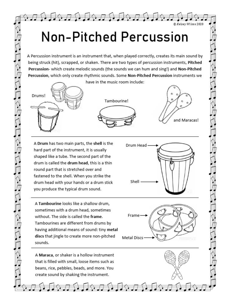 Non-Pitched Percussion Instruments Guide | PDF | Drum | Percussion ...