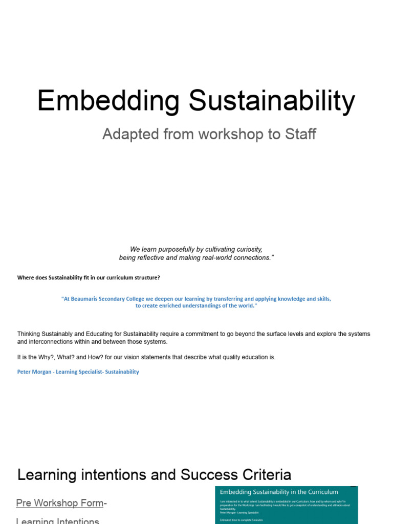Embedding Sustainability Pdf Learning Mind
