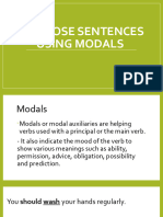 Compose Sentences Using Modals