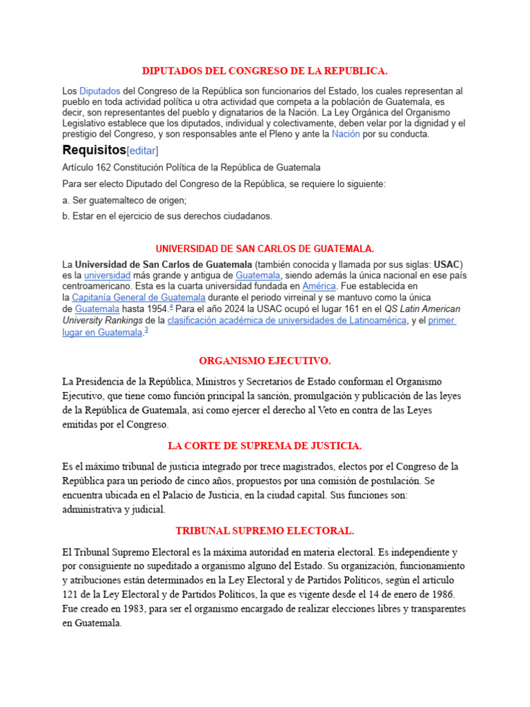 Estructura del Gobierno de Guatemala | PDF | Guatemala | Justicia