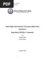 Cuyugan and Layson Research Junior High School Students Perception Regarding LGBTQIA Community 1