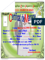 Certificat de Mariage