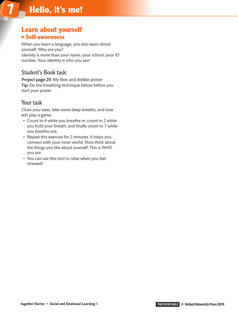 Self-Awareness Activities for Students | PDF