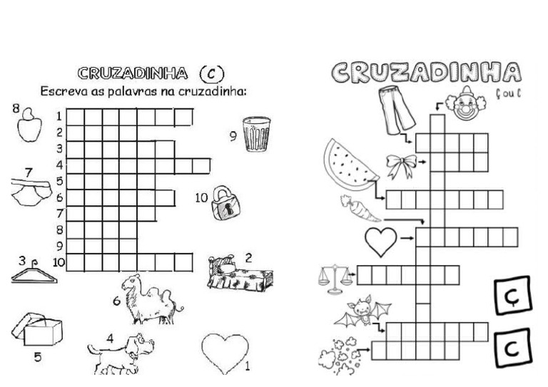 Atividade Cruzadinha Letra C e Ç | PDF