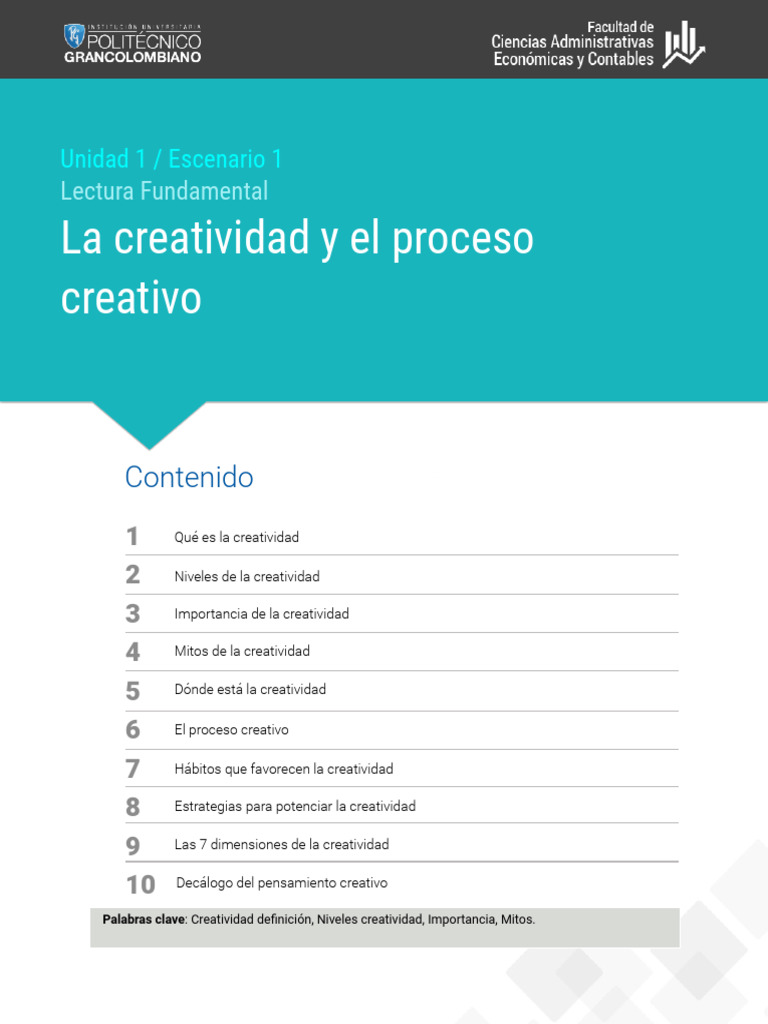 Proceso y Dimensiones de la Creatividad | PDF | Creatividad | Pensamiento