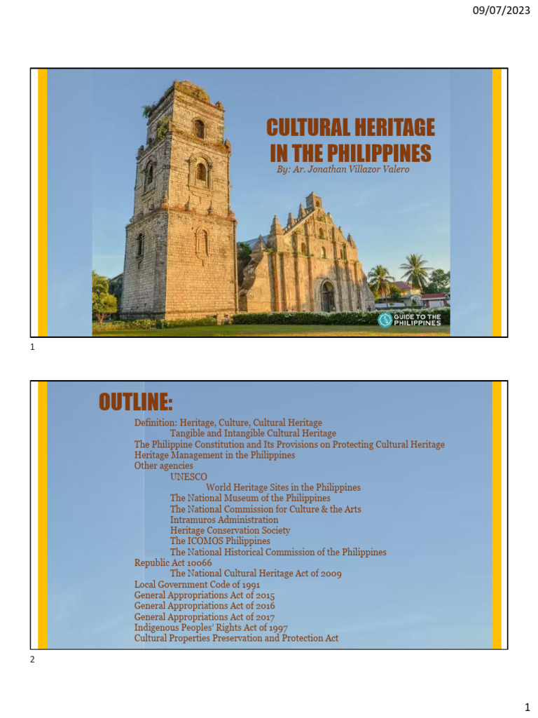 Cultural Heritage in The Philippines | PDF | Cultural Heritage ...
