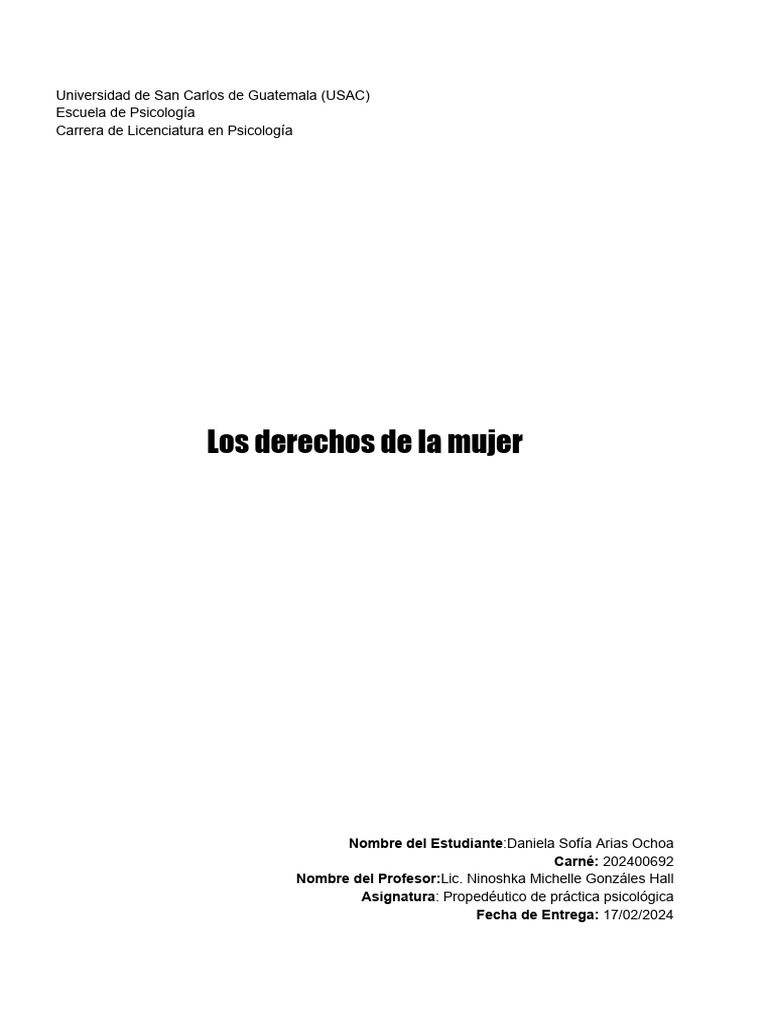Derechos de la Mujer en Guatemala | PDF | Sufragio de las mujeres ...