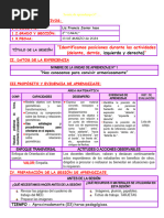 SESIÓN  DERECHA - IZQUIERDA-DELANTE Y DETRÁS