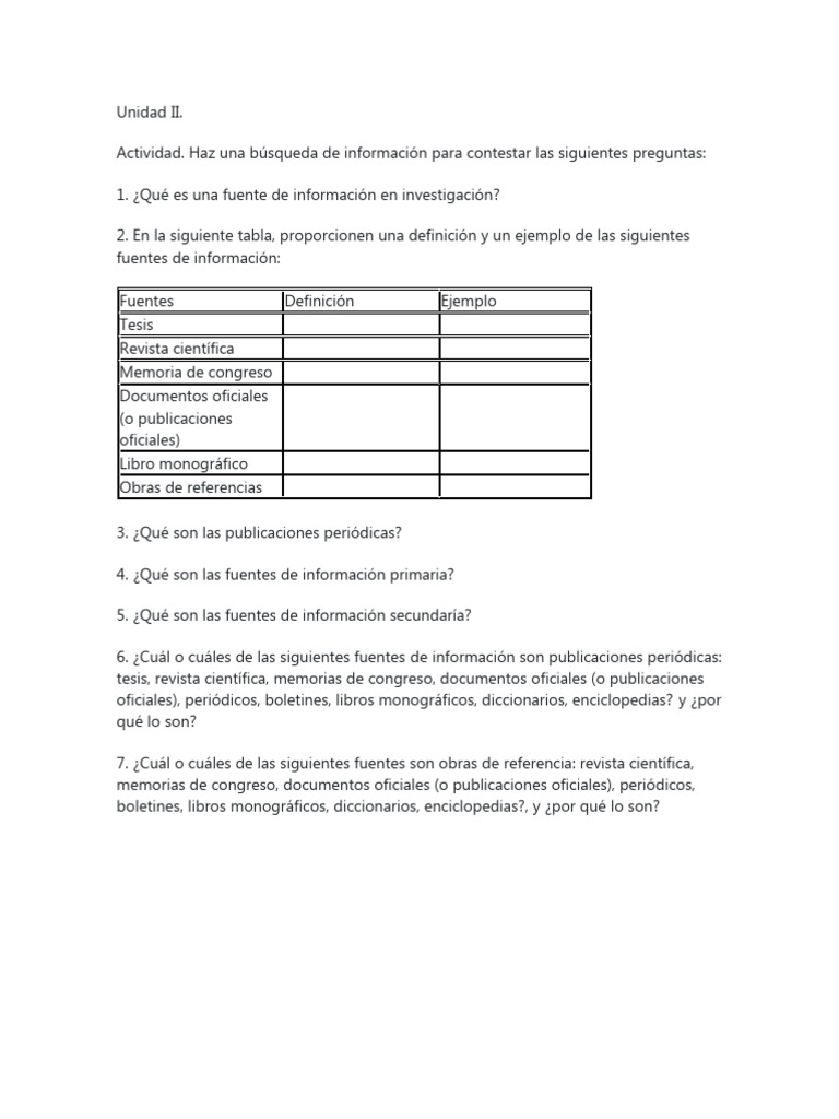 Fuentes de Información en Investigación | PDF | Ciencias sociales ...