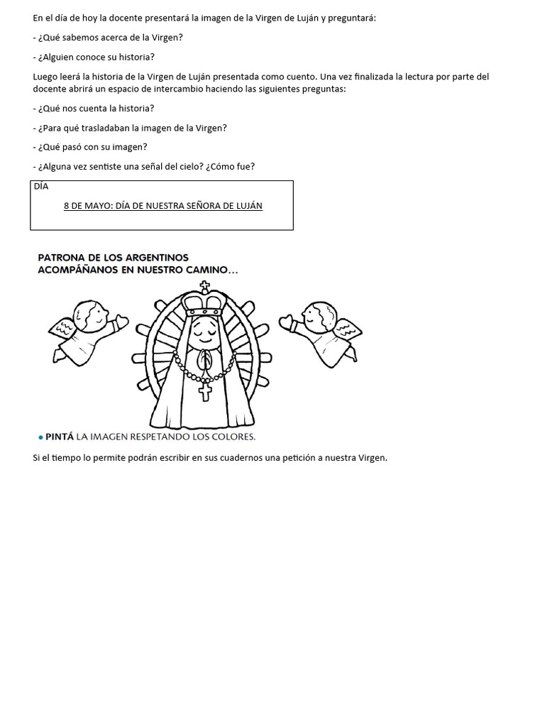 Historia de la Virgen de Luján para Niños | PDF | Religión y espiritualidad