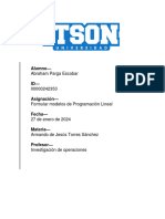 Formular Modelos de Programación Lineal