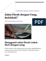 Zakat Fitrah Dengan Uang, Bolehkah