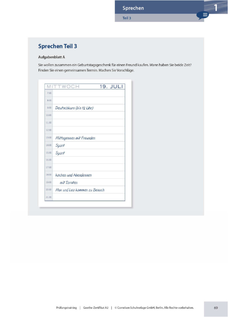 Sprechen Teil 3 | PDF