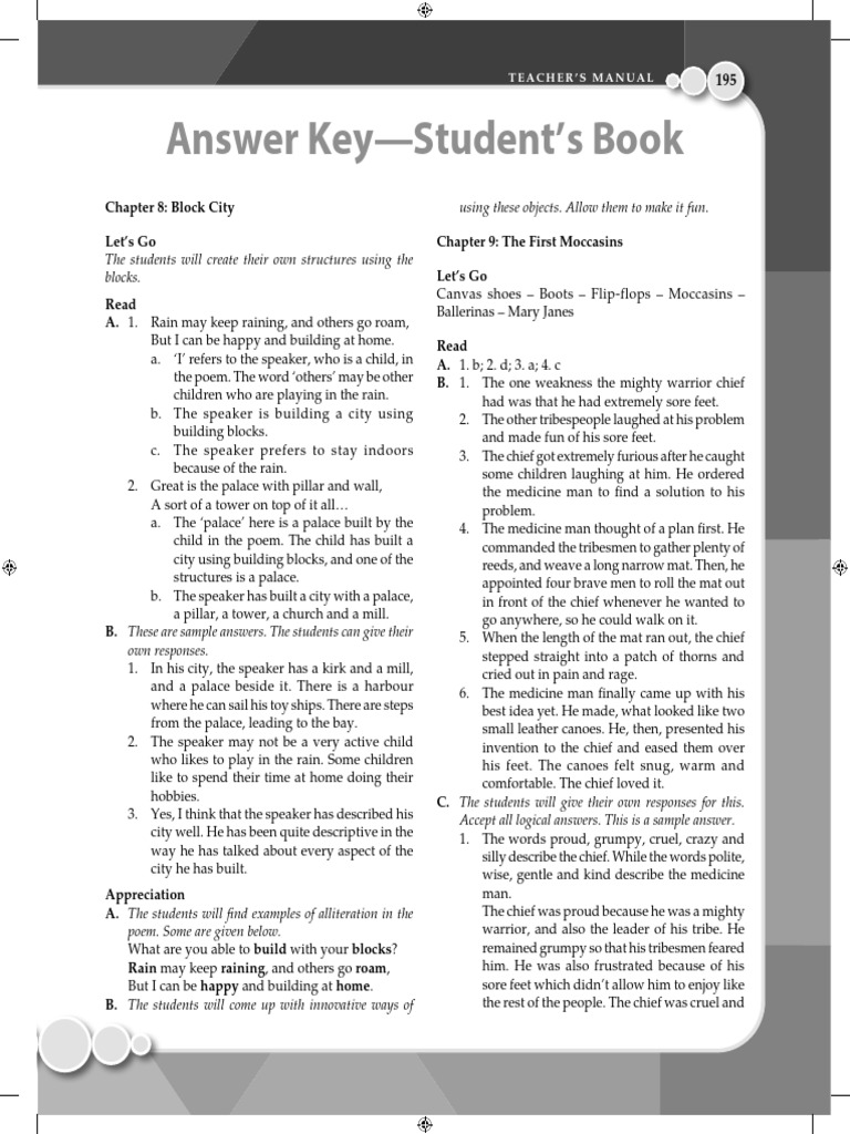 Answer Keys - ENG Part B - Grade 4 | PDF | Water | Foods