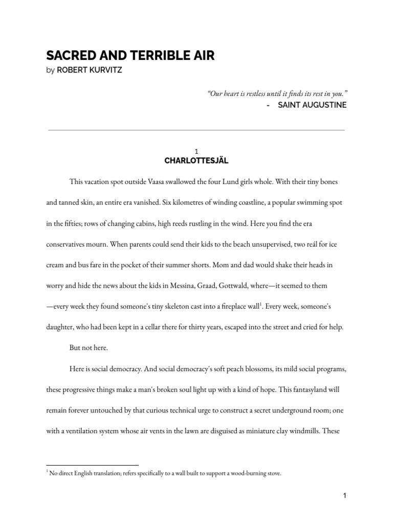 Sacred and Terrible Air - A Fan Translation | PDF