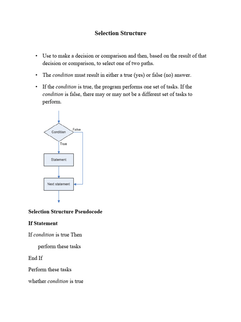 Selection Structure | PDF | Computer Programming | Mathematical Logic