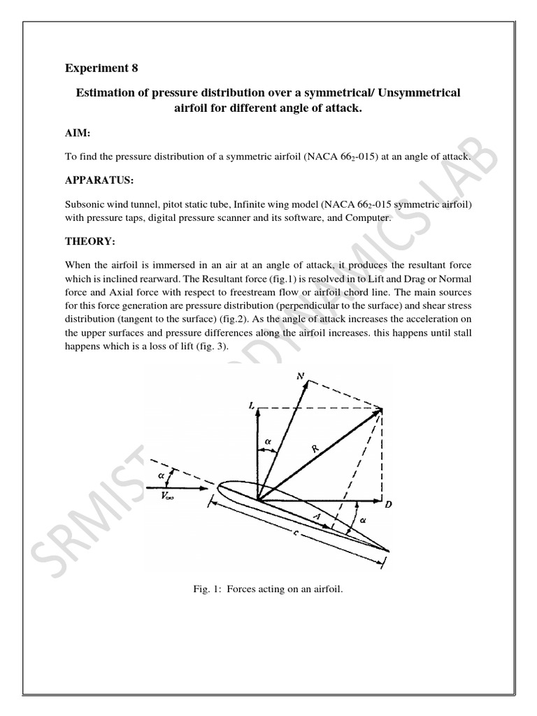 Pressure Distribution on Airfoil Experiment | PDF | Airfoil | Pressure
