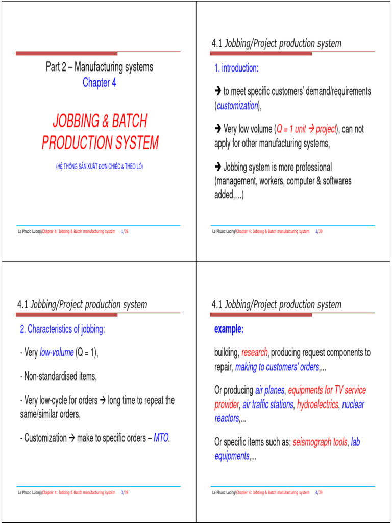 Jobbing and Batch Production Systems | PDF | Computing | Business Process