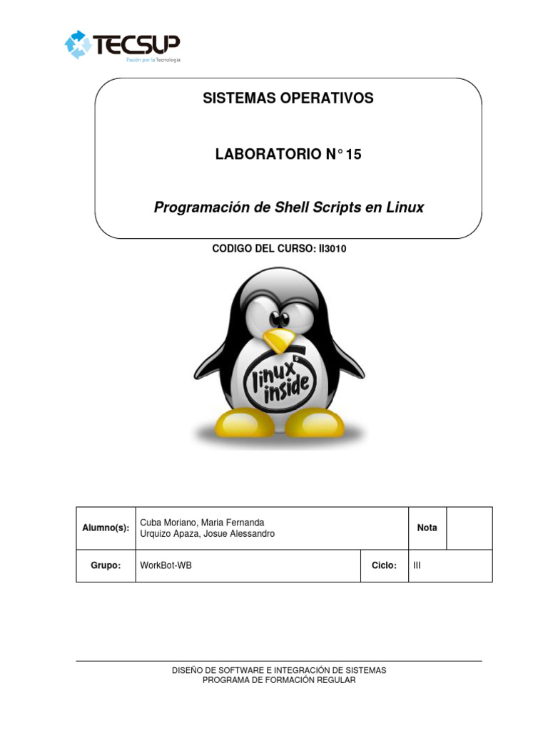Lab 15 - Programacion de Shell Scripts 2023 | PDF | Lenguaje de ...