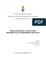 Regularidades de La Adaptación Bioquímica en El Entrenamiento Deportivo