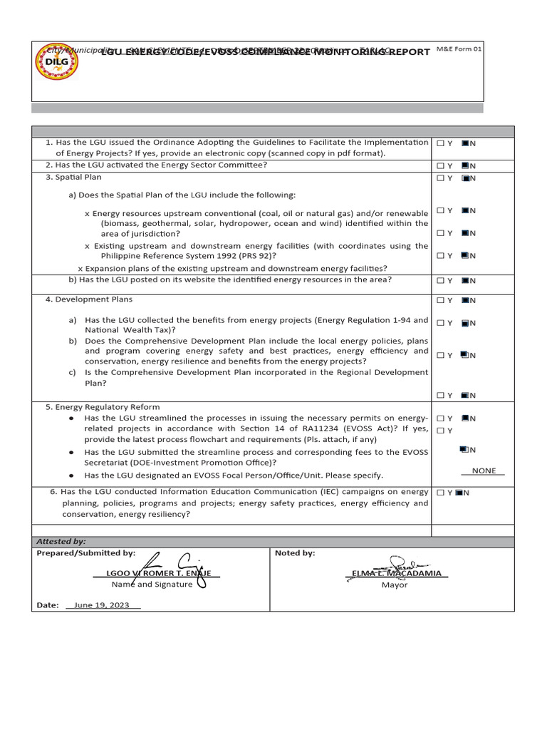 LGU Energy Code Compliance Report | PDF | Energy Development | Nature